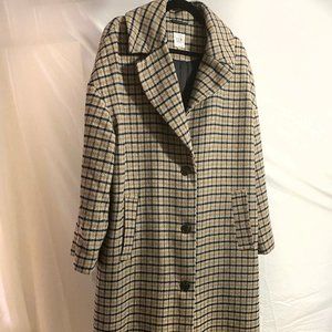 GAP Plaid Wool Robe Coat